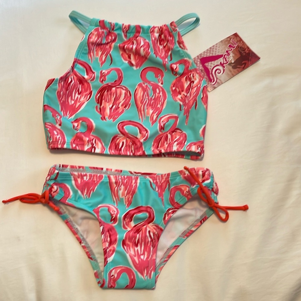 Kanu Surf flamingo 2 piece swimsuit set